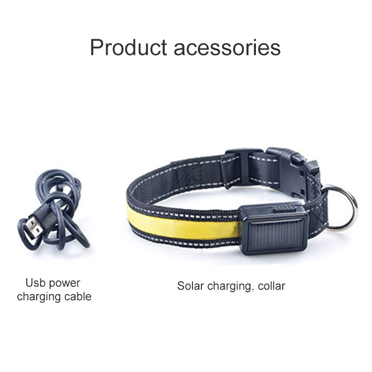Medium and Large Dog Pet Solar + USB Charging LED Light Collar,