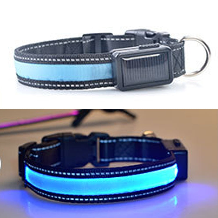 Medium and Large Dog Pet Solar + USB Charging LED Light Collar,