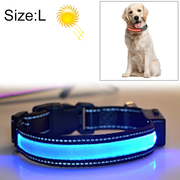 Medium and Large Dog Pet Solar + USB Charging LED Light Collar,