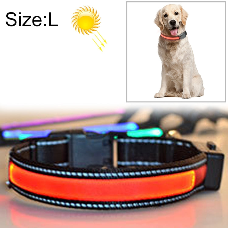 Medium and Large Dog Pet Solar + USB Charging LED Light Collar,