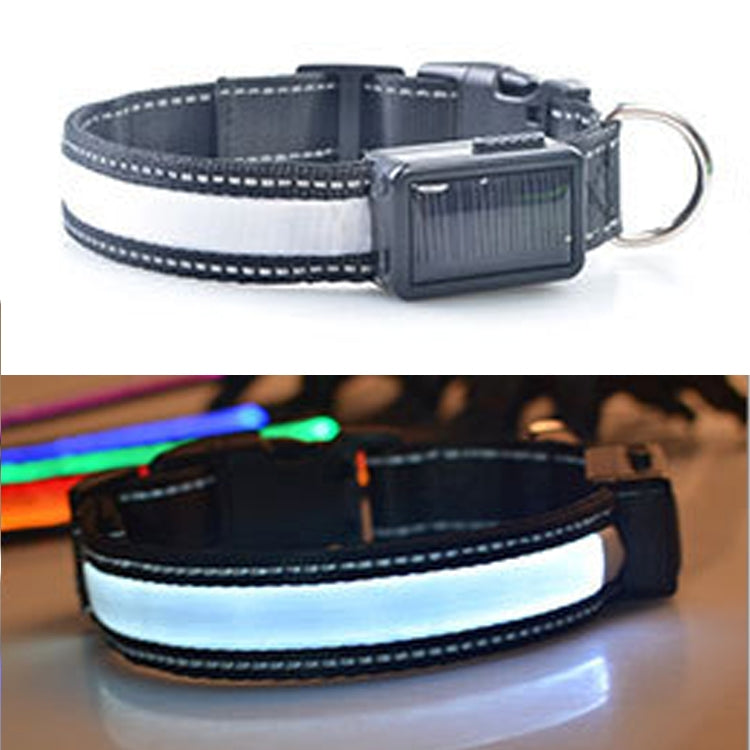 Medium and Large Dog Pet Solar + USB Charging LED Light Collar,