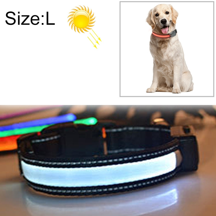 Medium and Large Dog Pet Solar + USB Charging LED Light Collar,