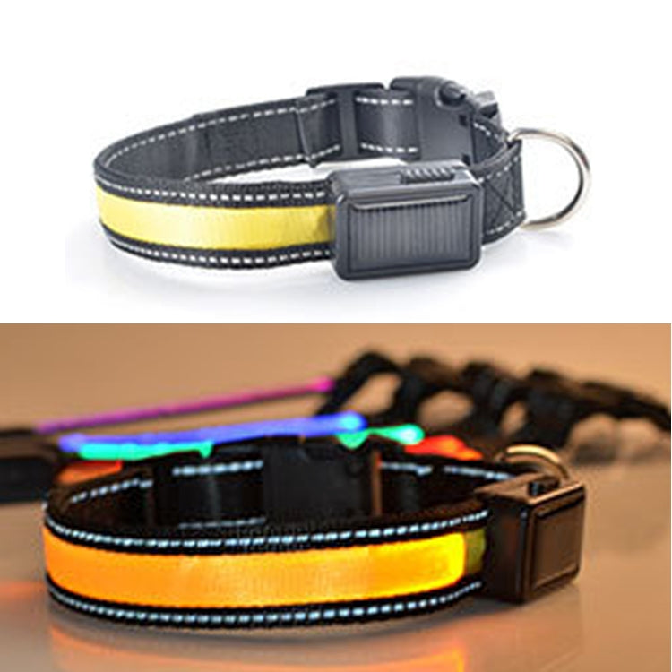 Medium and Large Dog Pet Solar + USB Charging LED Light Collar,