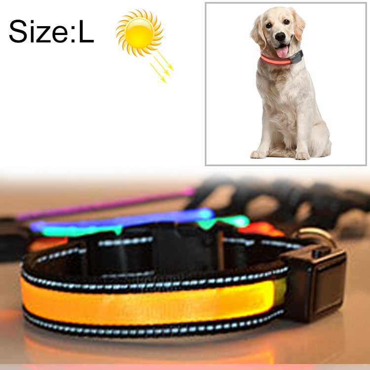 Medium and Large Dog Pet Solar + USB Charging LED Light Collar,