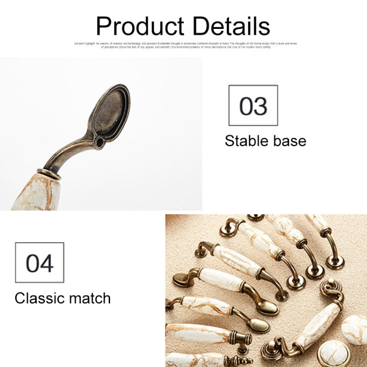 5 PCS 5012B_96 Marble Texture Ceramic Closet Cabinet Handle Pitch: 96mm