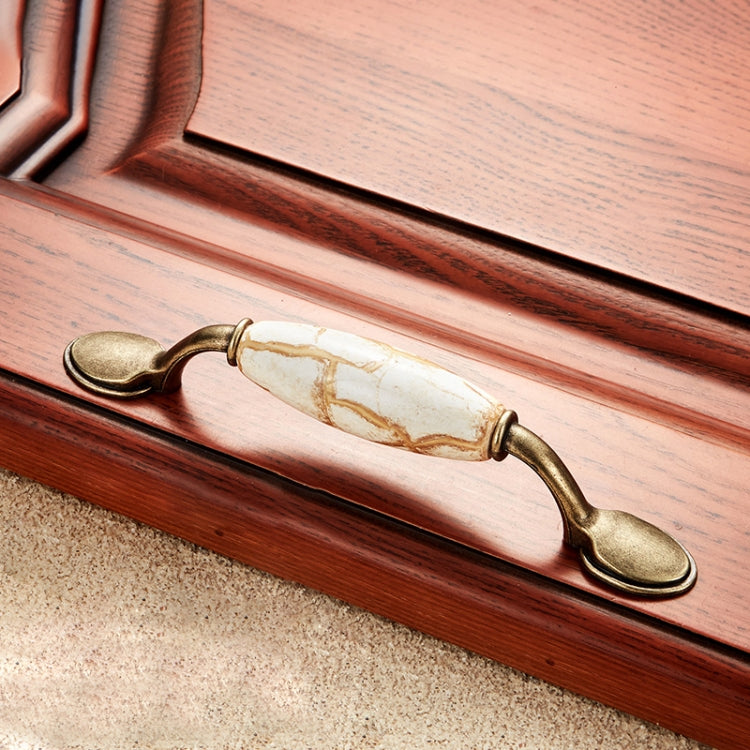 5 PCS 5018_96 Marble Texture Ceramic Closet Cabinet Handle Pitch: 96mm