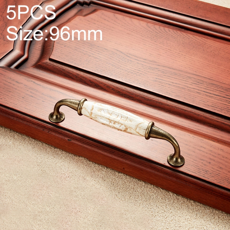 5 PCS 5025_96 Marble Texture Ceramic Closet Cabinet Handle Pitch: 96mm