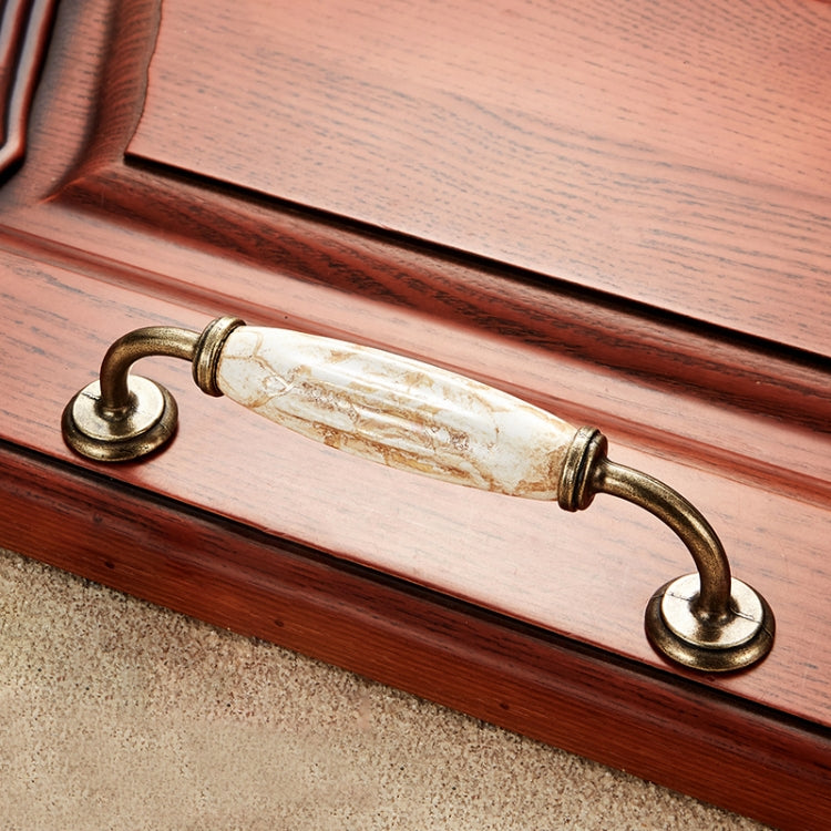 5 PCS 5030_128 Marble Texture Ceramic Closet Cabinet Handle Pitch: 128mm
