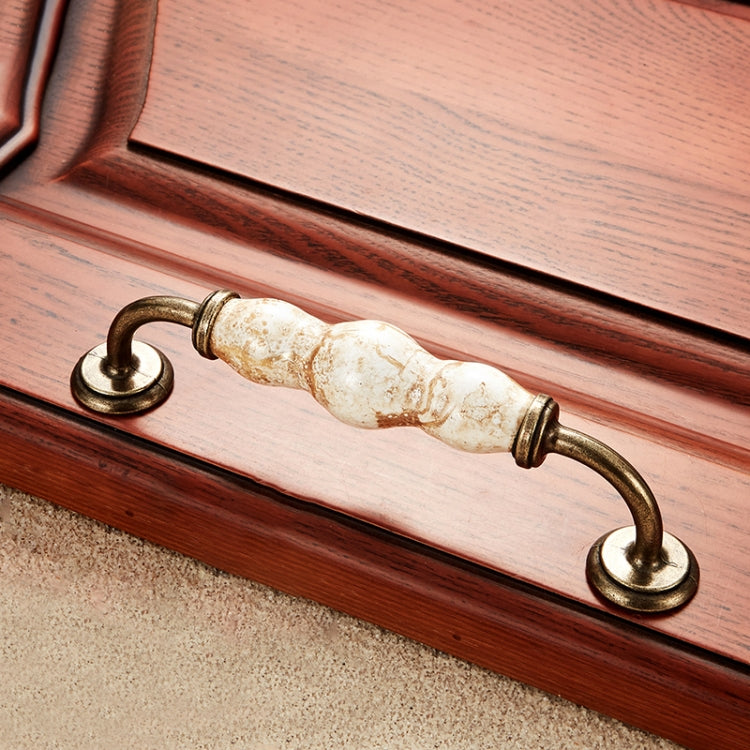 5 PCS 5031_128 Marble Texture Ceramic Closet Cabinet Handle Pitch: 128mm