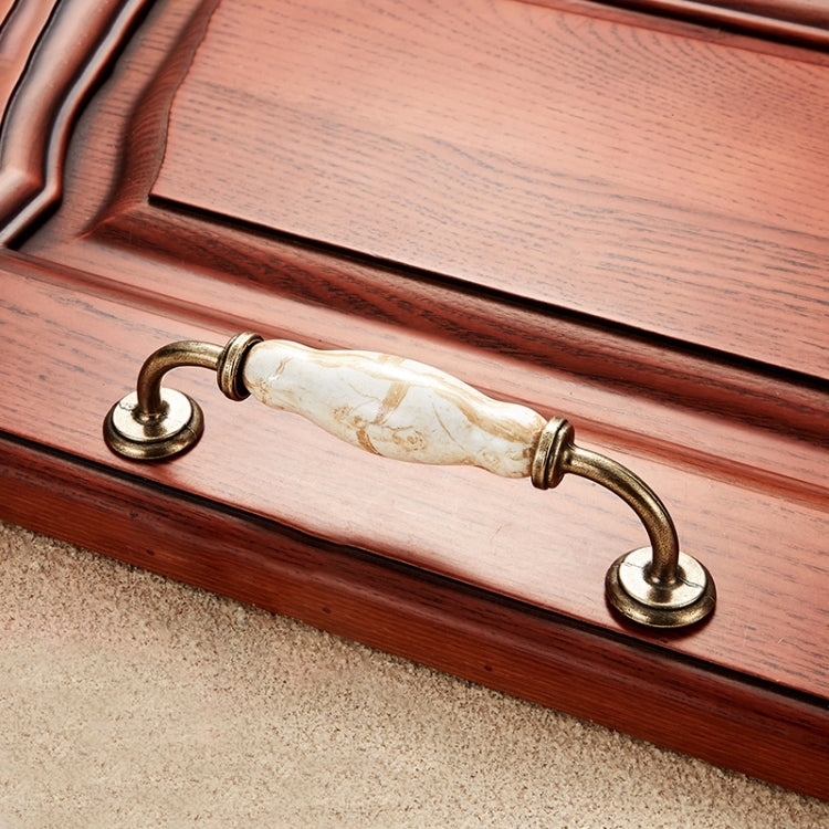 5 PCS 5032_128 Marble Texture Ceramic Closet Cabinet Handle Pitch: 128mm