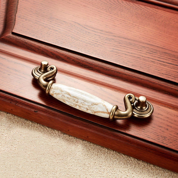 5 PCS 5047_115 Marble Texture Ceramic Closet Cabinet Handle Pitch: 115mm