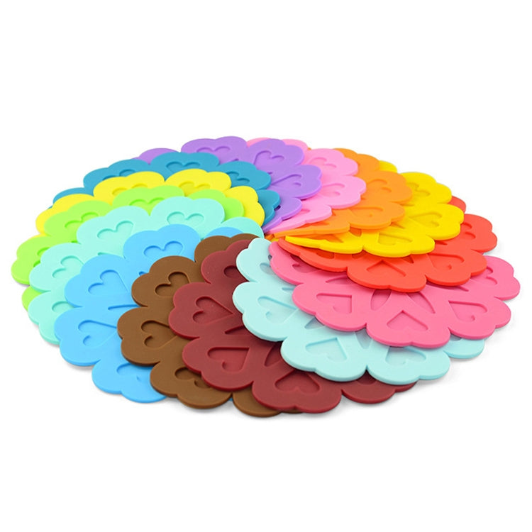 5 PCS Flower Style Silicone Thickened Heat Insulation Mat Cup Cushion Pad Random Color Delivery