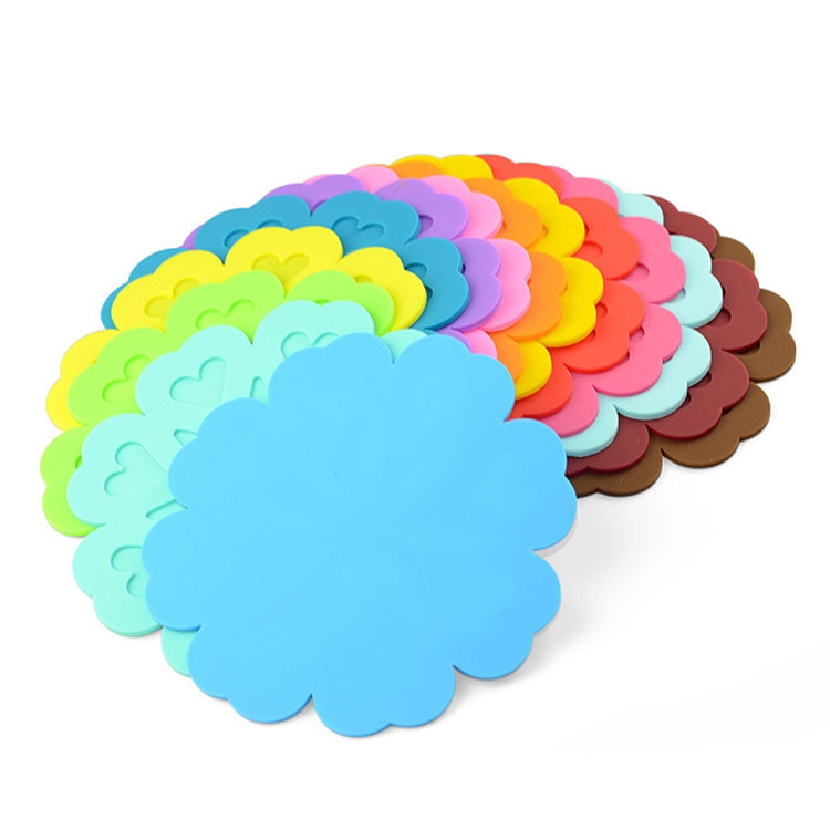 5 PCS Flower Style Silicone Thickened Heat Insulation Mat Cup Cushion Pad Random Color Delivery