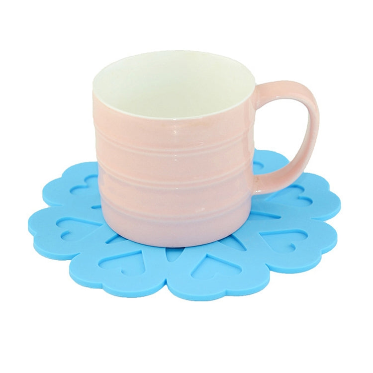 5 PCS Flower Style Silicone Thickened Heat Insulation Mat Cup Cushion Pad Random Color Delivery