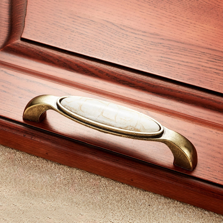 5 PCS 5050_128 Marble Texture Ceramic Closet Cabinet Handle Pitch: 128mm