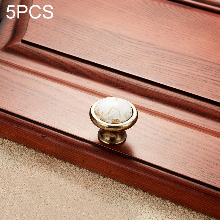 5 PCS 5089 Single Hole Marble Texture Ceramic Closet Cabinet Handle