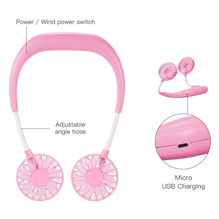 0.3W-1.2W Portable Adjustable Micro USB Charging Hanging Neck Type Aromatherapy Electric Sport Fan