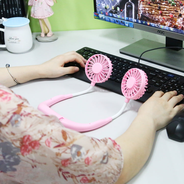 0.3W-1.2W Portable Adjustable Micro USB Charging Hanging Neck Type Aromatherapy Electric Sport Fan