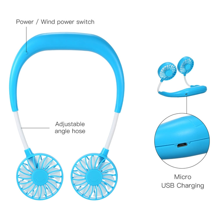 0.3W-1.2W Portable Adjustable Micro USB Charging Hanging Neck Type Aromatherapy Electric Sport Fan