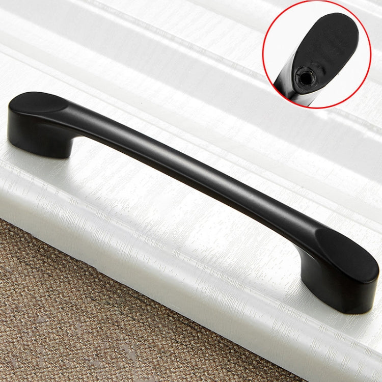 5 PCS 6225A_128 Matte Black Simple Zinc Alloy Closet Cabinet Handle Pitch: 128mm