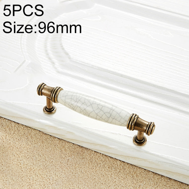 5 PCS 5001_96 Ceramic Crack Closet Cabinet Handle Pitch: 96mm