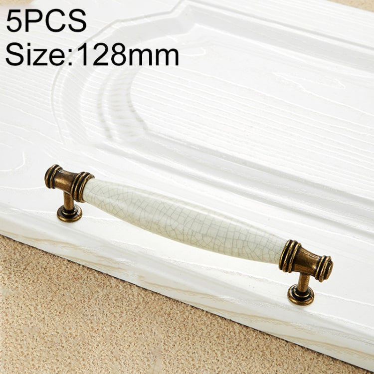 5 PCS 5001_128 Ceramic Crack Closet Cabinet Handle Pitch: 128mm