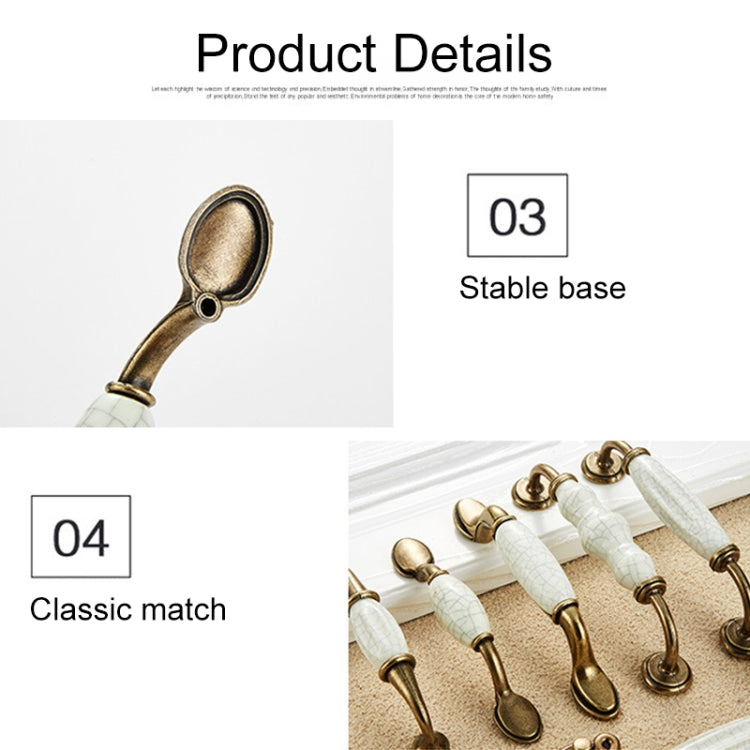5 PCS 5012_96 Ceramic Crack Closet Cabinet Handle Pitch: 96mm
