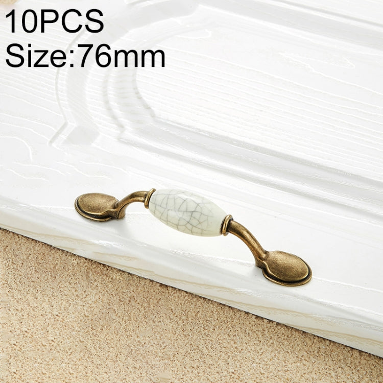 10 PCS 5018_76 Ceramic Crack Closet Cabinet Handle Pitch: 76mm