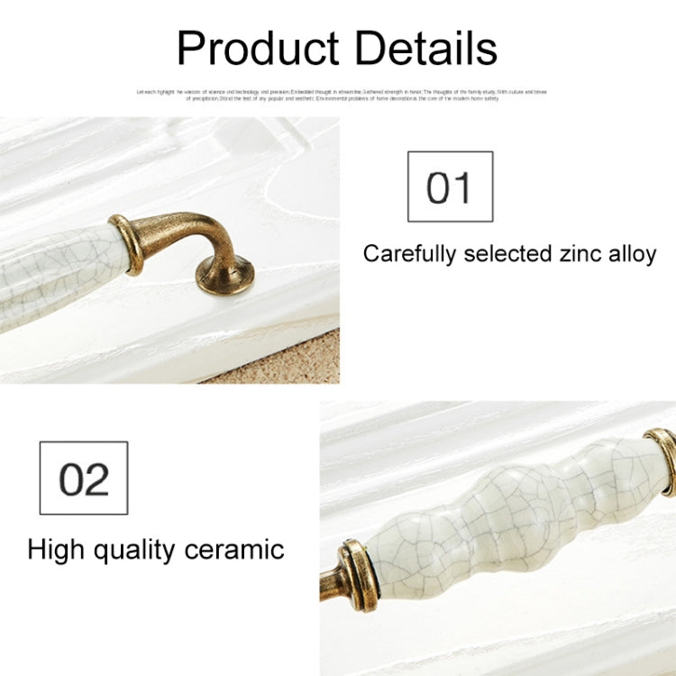 5 PCS 5025_96 Ceramic Crack Closet Cabinet Handle Pitch: 96mm