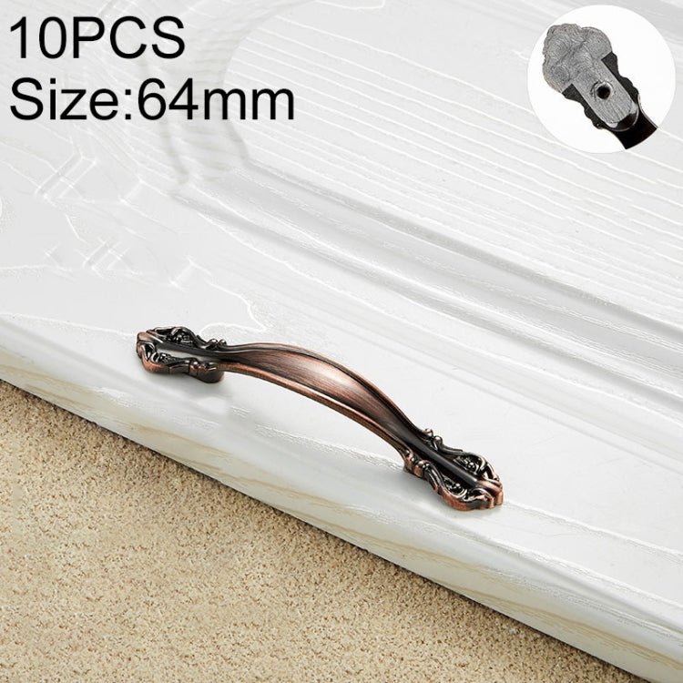 10 PCS 6032A_64 Red Ancient Paint Closet Cabinet Handle Pitch: 64mm