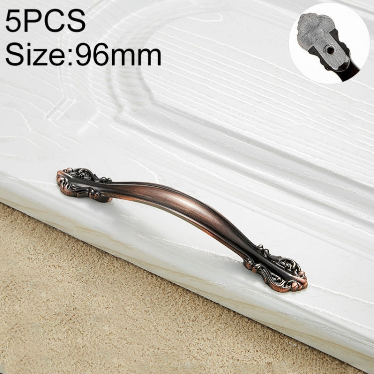 5 PCS 6032A_96 Red Ancient Paint Closet Cabinet Handle Pitch: 96mm