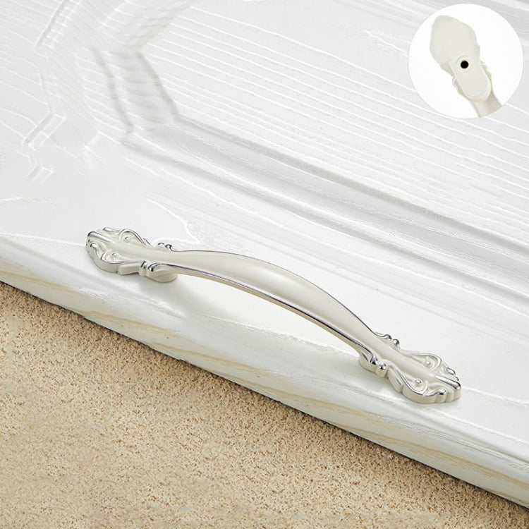 5 PCS 6032A_96 Bright Chrome Ivory White Paint Closet Cabinet Handle Pitch: 96mm