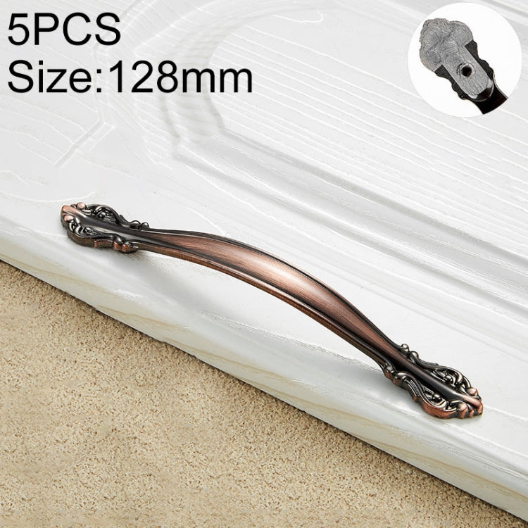 5 PCS 6032A_128 Red Ancient Paint Closet Cabinet Handle Pitch: 128mm