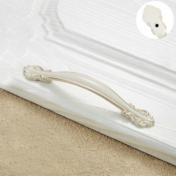 5 PCS 6032A_128 Ivory White Paint Closet Cabinet Handle Pitch: 128mm