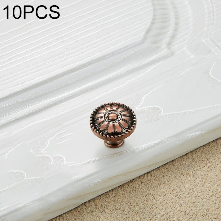 10 PCS 6041 Large Single Hole Red Ancient Paint Closet Cabinet Handle Diameter: 30mm
