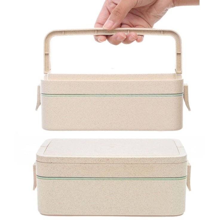 Japanese Tableware Wheat Stalk Two Layers Lunch Sushi Box, Size: 19*12.5*7.5cm (Pink)