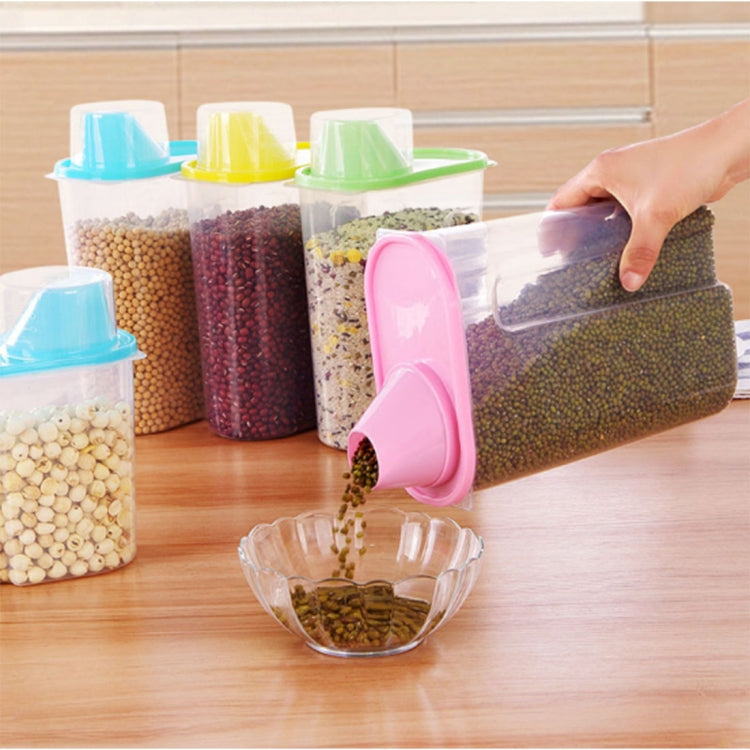 Kitchen Transparent ABS 2.5L Sealed Grain Storage Tank with Lid, Size: 16*9*22cm, L Code