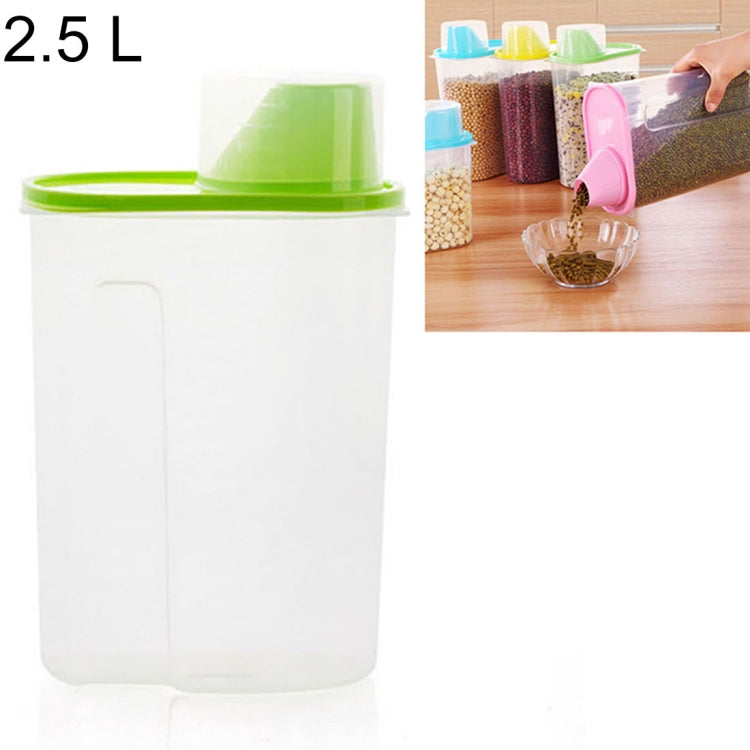 Kitchen Transparent ABS 2.5L Sealed Grain Storage Tank with Lid, Size: 16*9*22cm, L Code