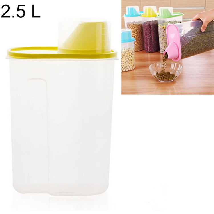 Kitchen Transparent ABS 2.5L Sealed Grain Storage Tank with Lid, Size: 16*9*22cm, L Code