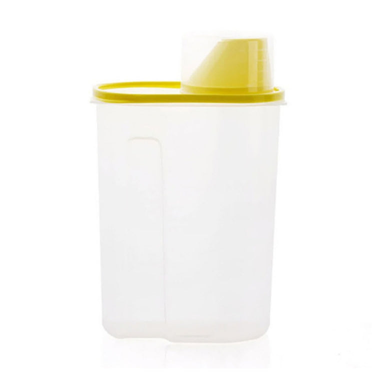 Kitchen Transparent ABS 2.5L Sealed Grain Storage Tank with Lid, Size: 16*9*22cm, L Code