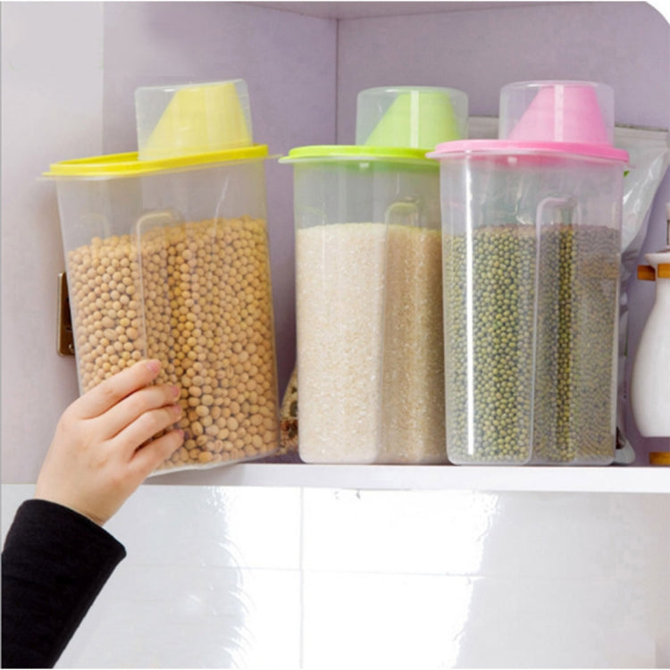 Kitchen Transparent ABS 2.5L Sealed Grain Storage Tank with Lid, Size: 16*9*22cm, L Code