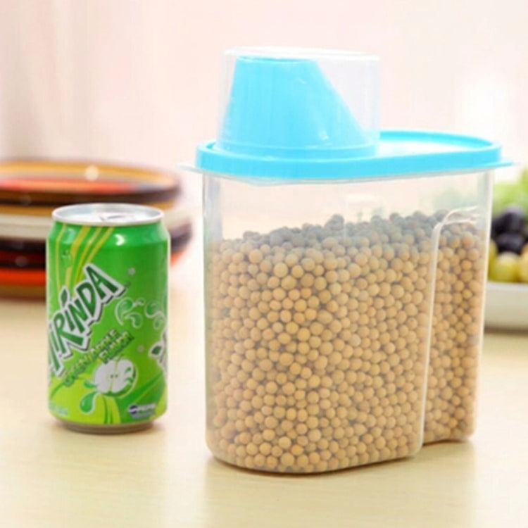 Kitchen Transparent ABS 1.9L Sealed Grain Storage Tank with Lid, Size: 16*9*15cm, S Code