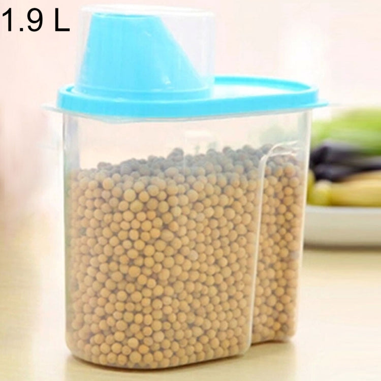 Kitchen Transparent ABS 1.9L Sealed Grain Storage Tank with Lid, Size: 16*9*15cm, S Code