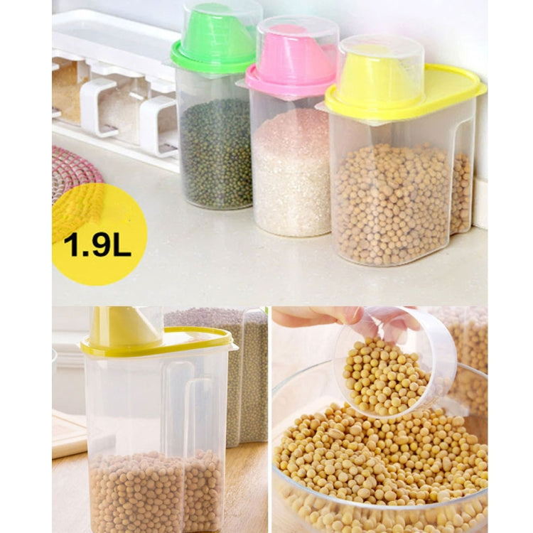 Kitchen Transparent ABS 1.9L Sealed Grain Storage Tank with Lid, Size: 16*9*15cm, S Code