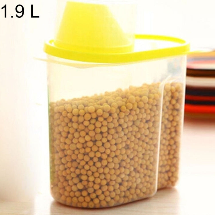 Kitchen Transparent ABS 1.9L Sealed Grain Storage Tank with Lid, Size: 16*9*15cm, S Code