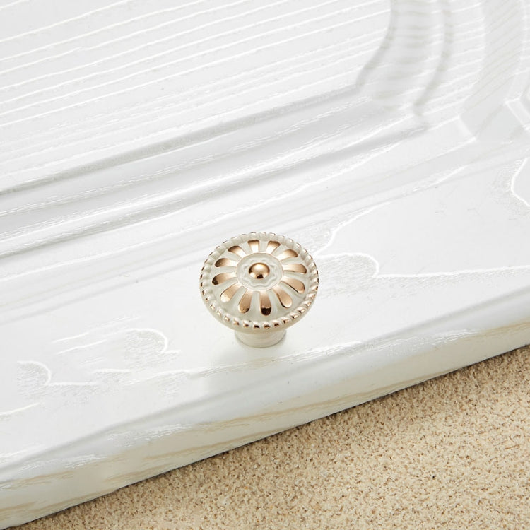 5 PCS 6041 Large Single Hole Ivory White Paint Closet Cabinet Handle Diameter: 30mm