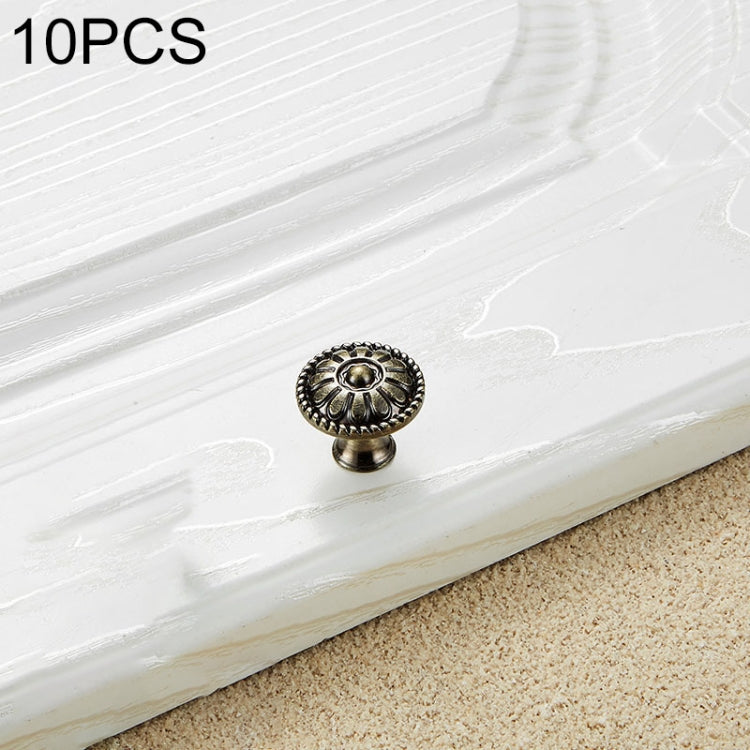10 PCS 6041 Small Single Hole Green Ancient Paint Closet Cabinet Handle Diameter: 24mm