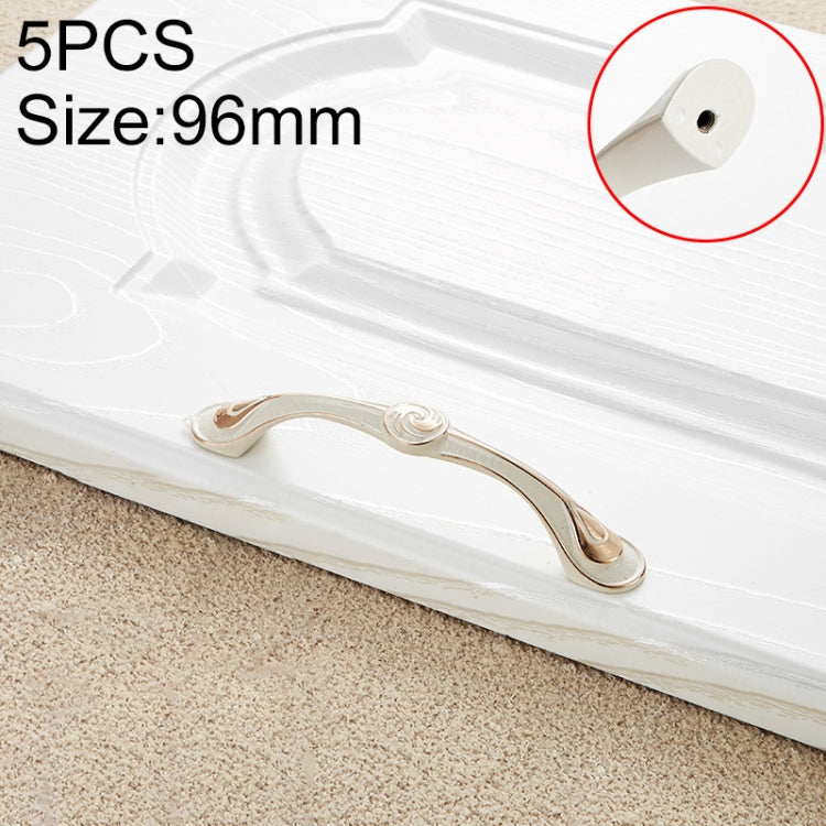 5 PCS 6039_96 Ivory White Zinc Alloy Simple Closet Cabinet Handle Pitch: 96mm
