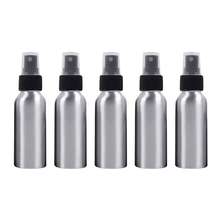 5 PCS Refillable Glass Fine Mist Atomizers Aluminum Bottle, 100ml
