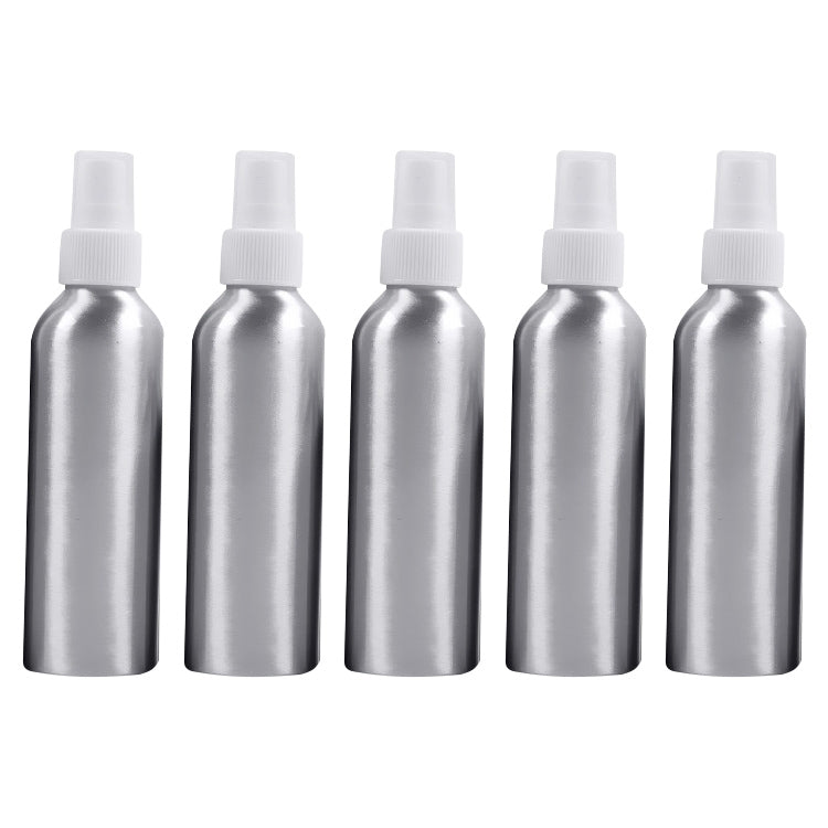 5 PCS Refillable Glass Fine Mist Atomizers Aluminum Bottle, 150ml